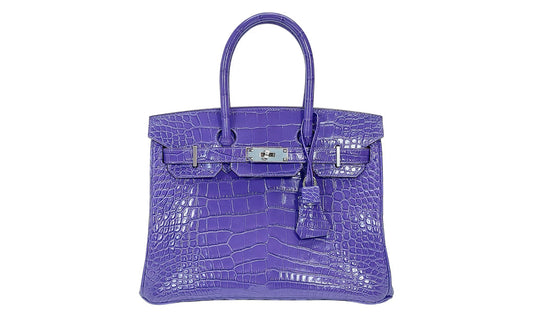Túi da cá sấu Alligator màu violet handmade cao cấp bởi HuongCraft