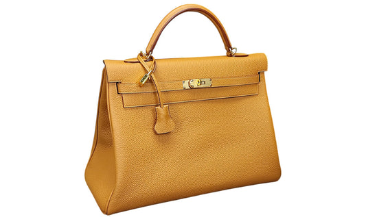 Túi da KL40 togo màu gold handmade cao cấp bởi HuongCraft