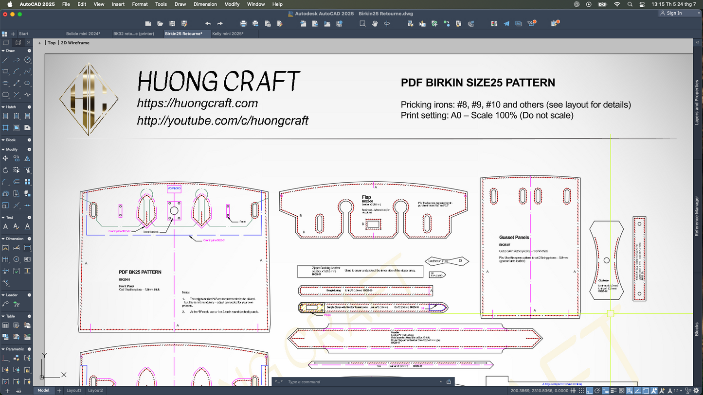 Birkin 25 PDF Pattern | HuongCraft
