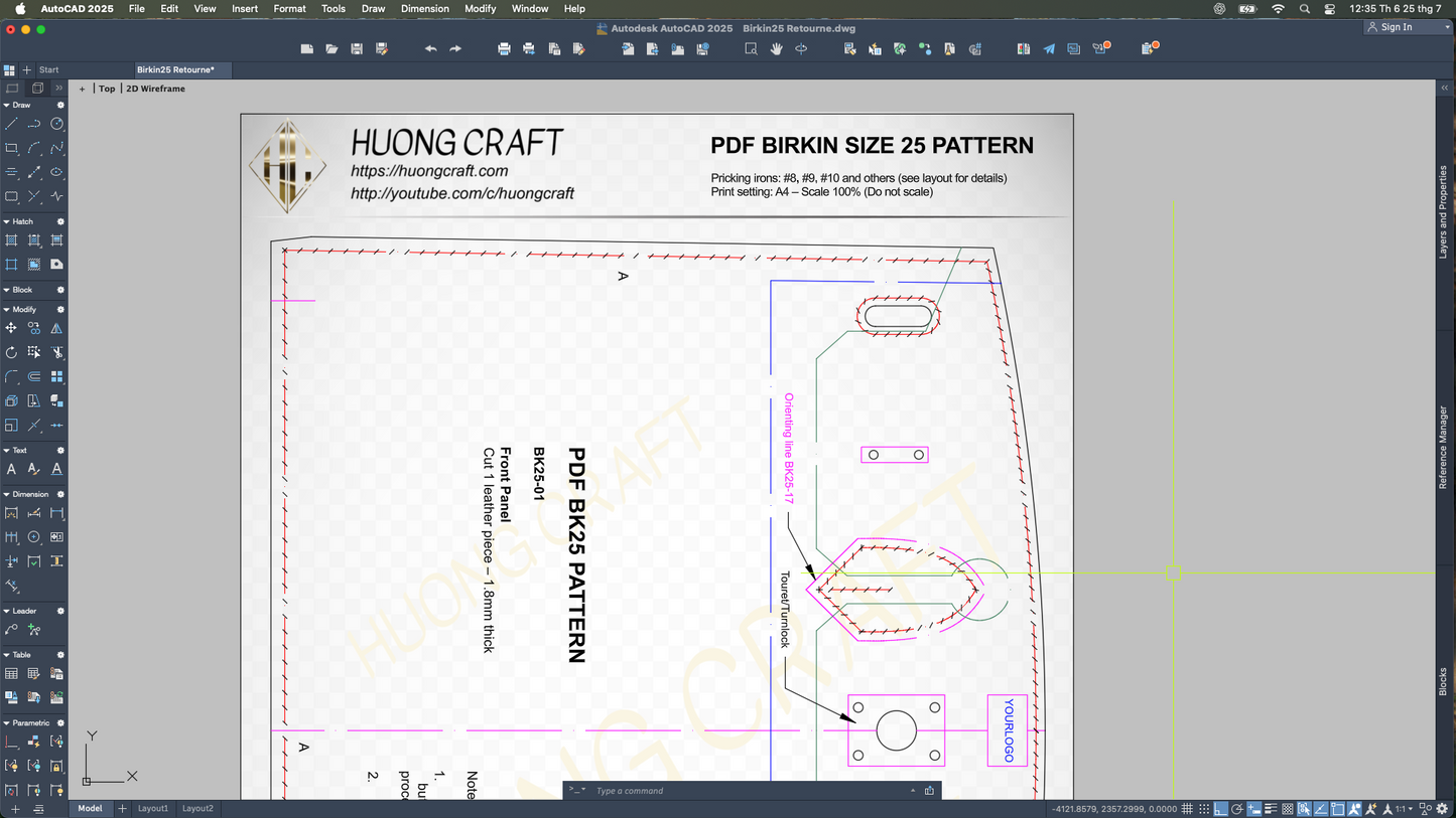 Birkin 25 PDF Pattern | HuongCraft