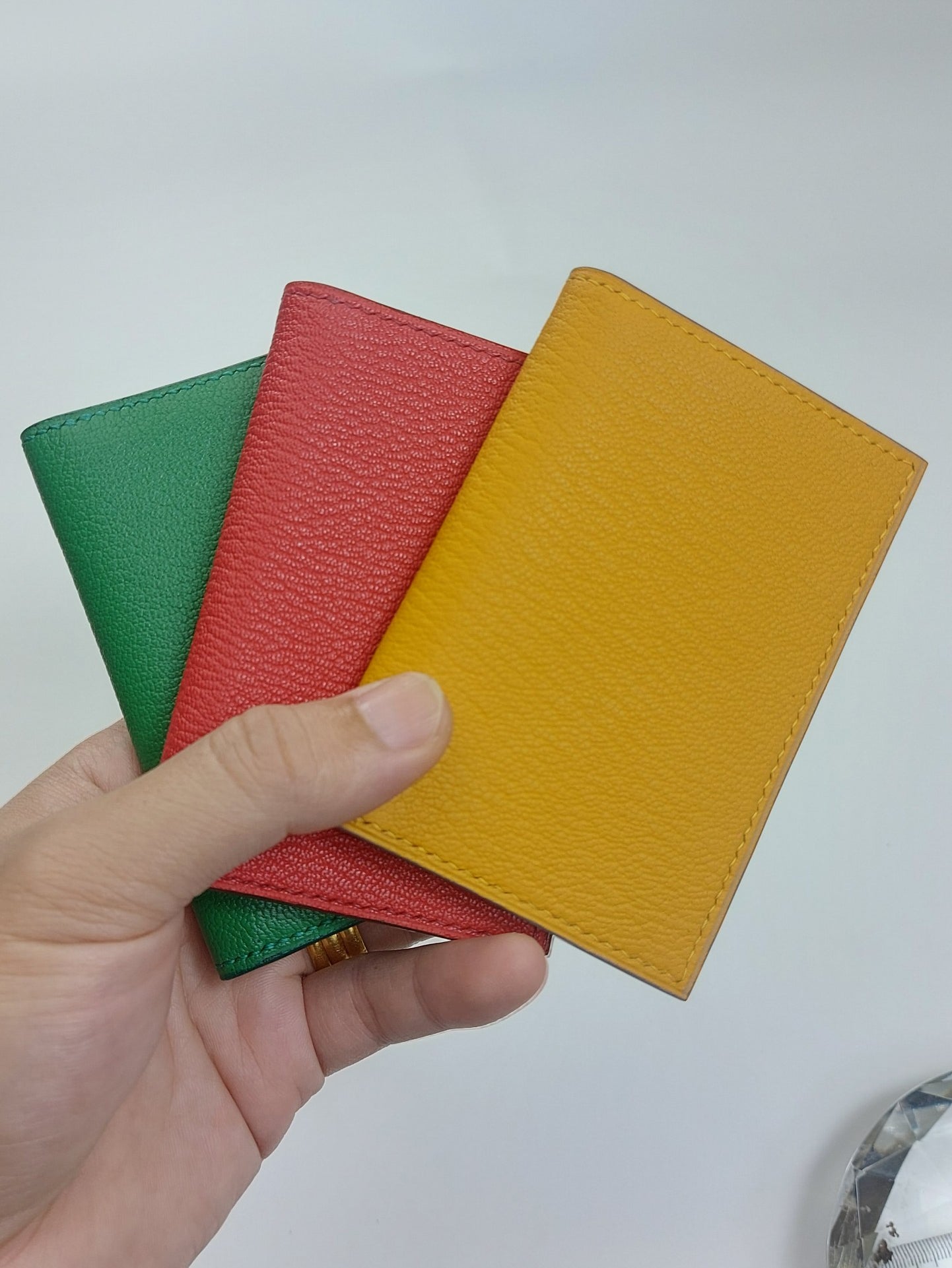 Yellow relma goatskin slim wallet