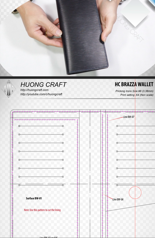 HC Brazza Wallet – Long Wallet PDF Pattern | HuongCraft