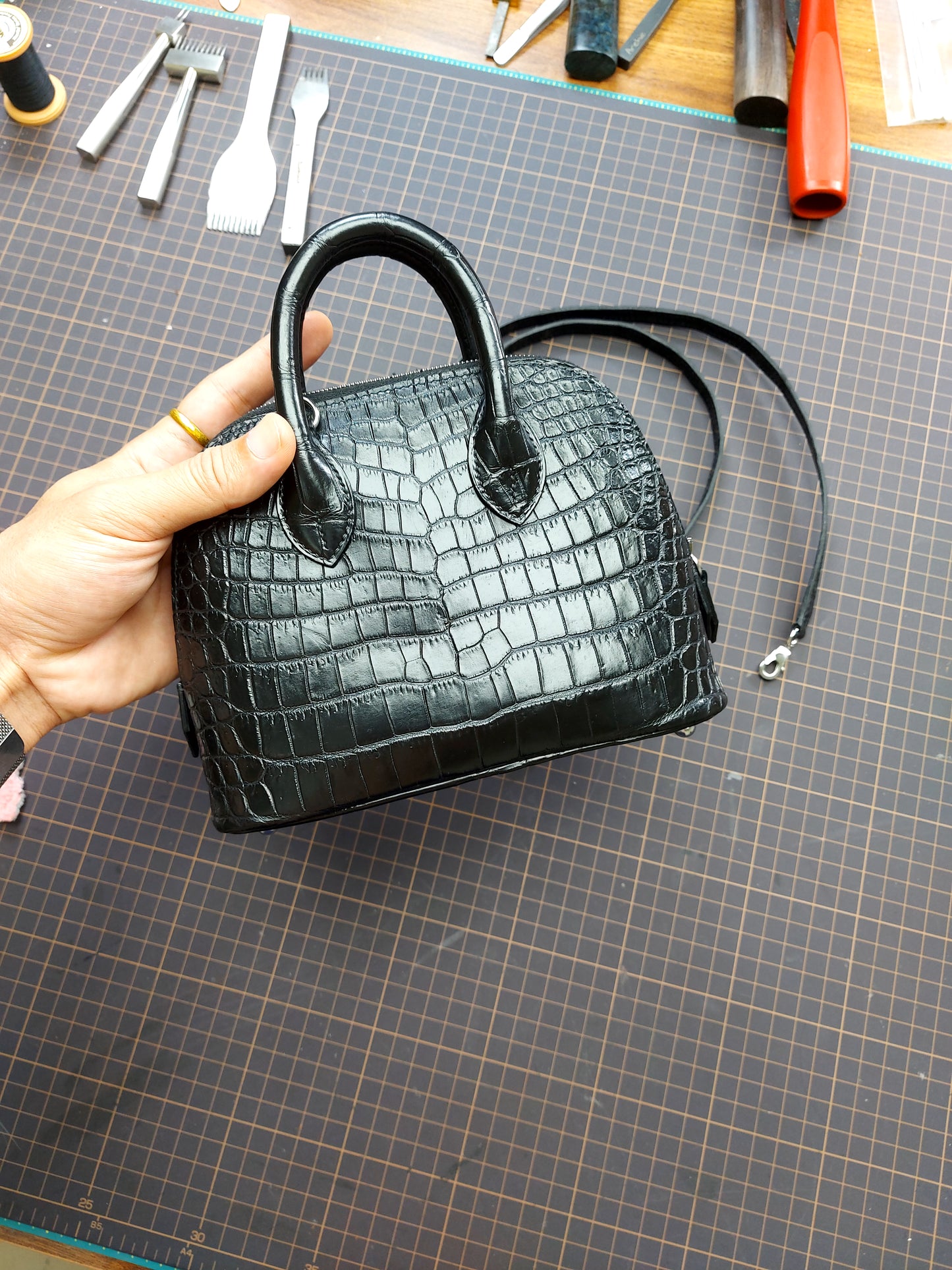 Mini crocodile bolide bag