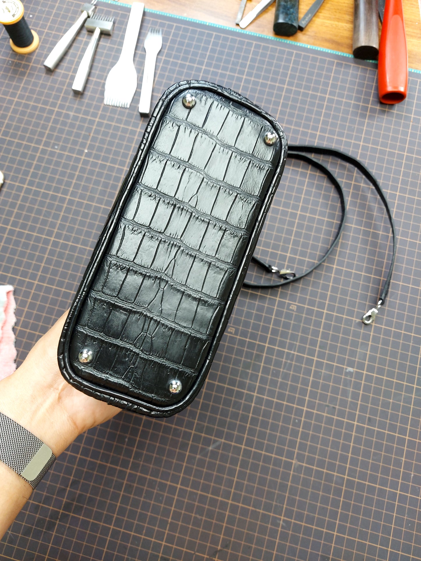 Mini crocodile bolide bag