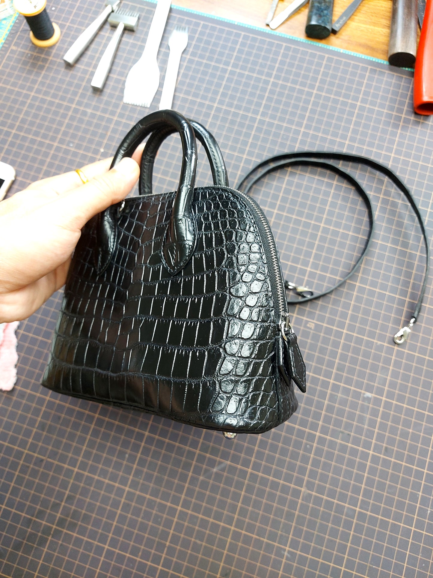 Mini crocodile bolide bag