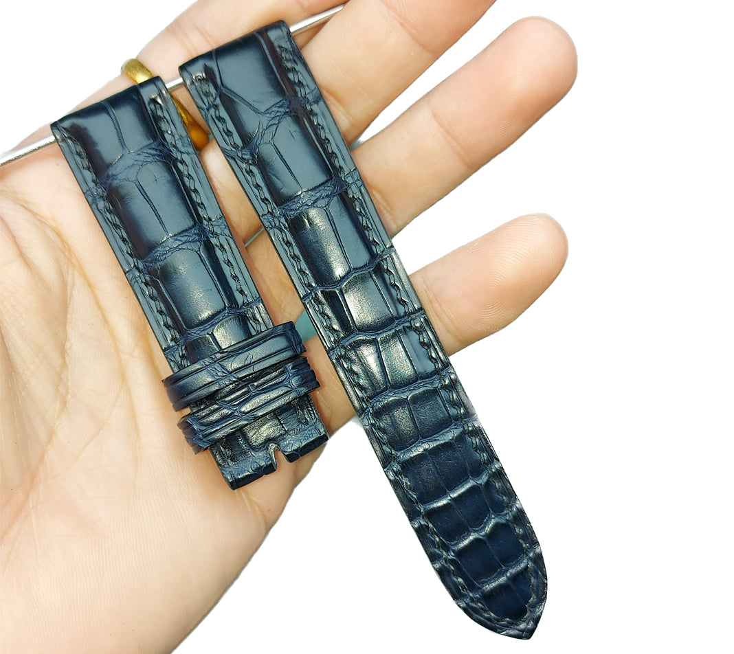 Dây đồng hồ cá sấu màu đen