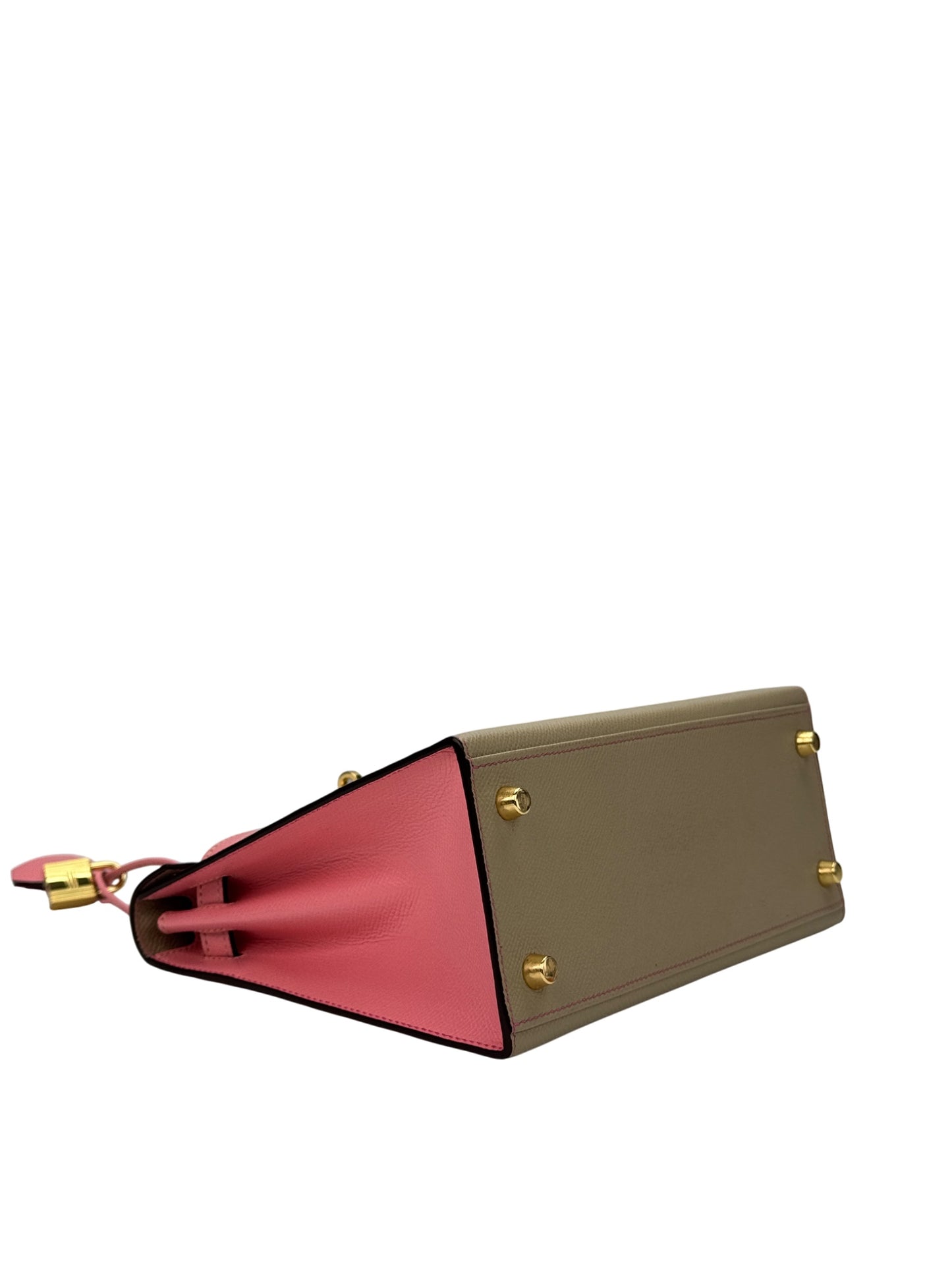 Bottom view of handmade structured leather handbag1