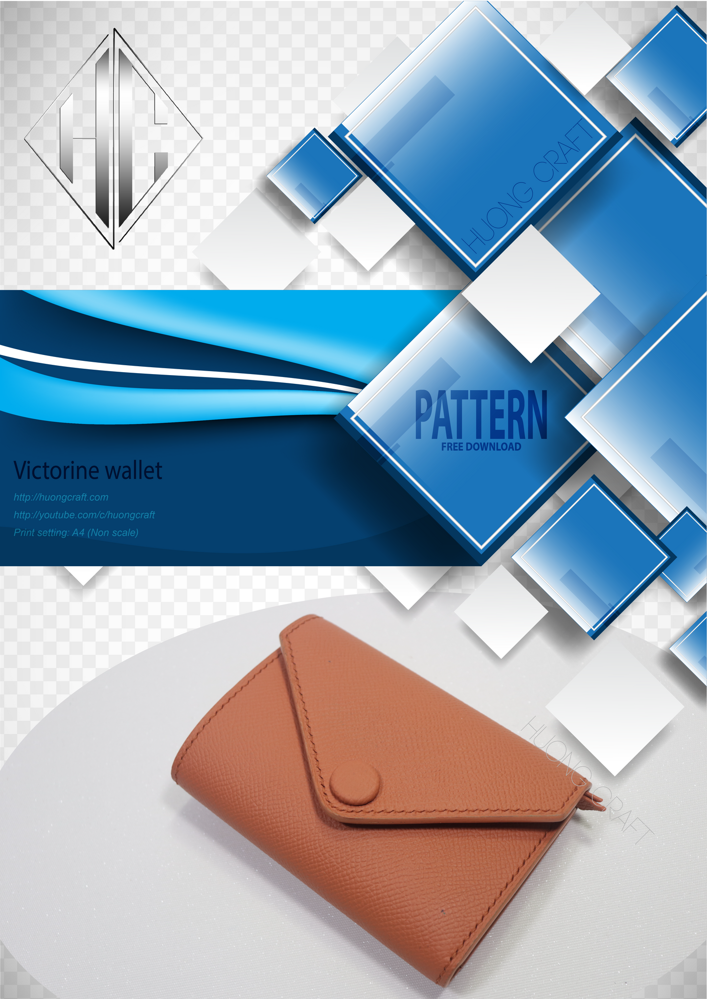 Victorine Wallet PDF Pattern | Free Download | HuongCraft