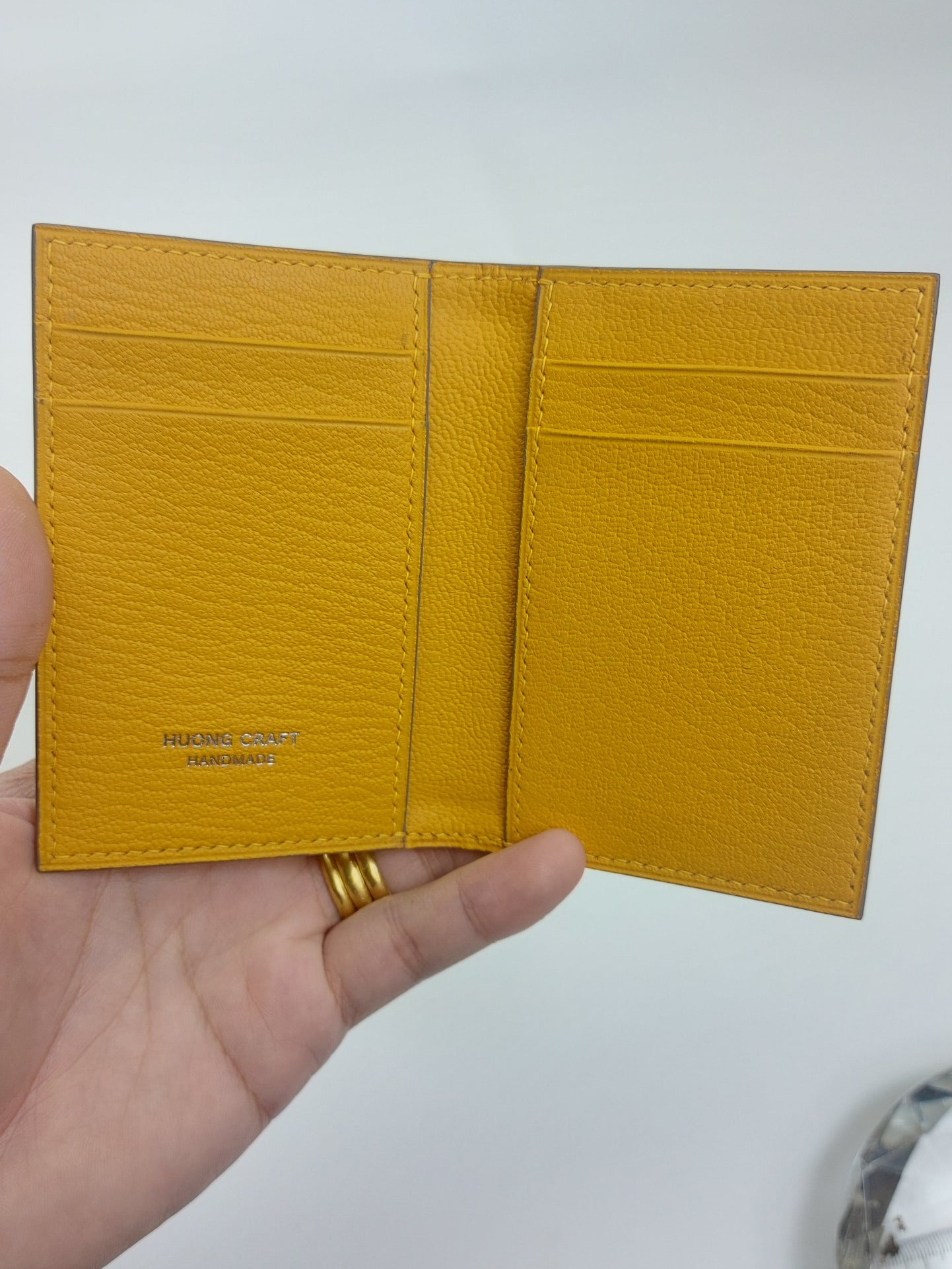Yellow relma goatskin slim wallet