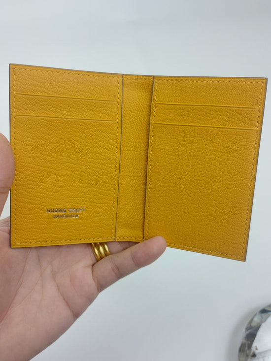Yellow relma goatskin slim wallet – HUONG CRAFT
