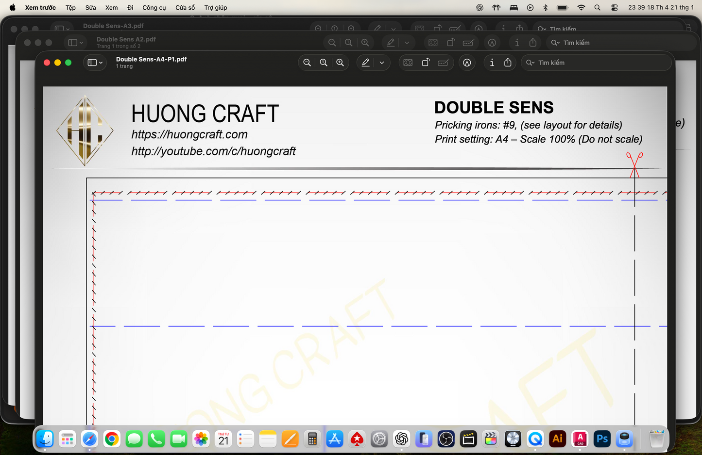 Double Sens Tote Bag – PDF Pattern | HuongCraft