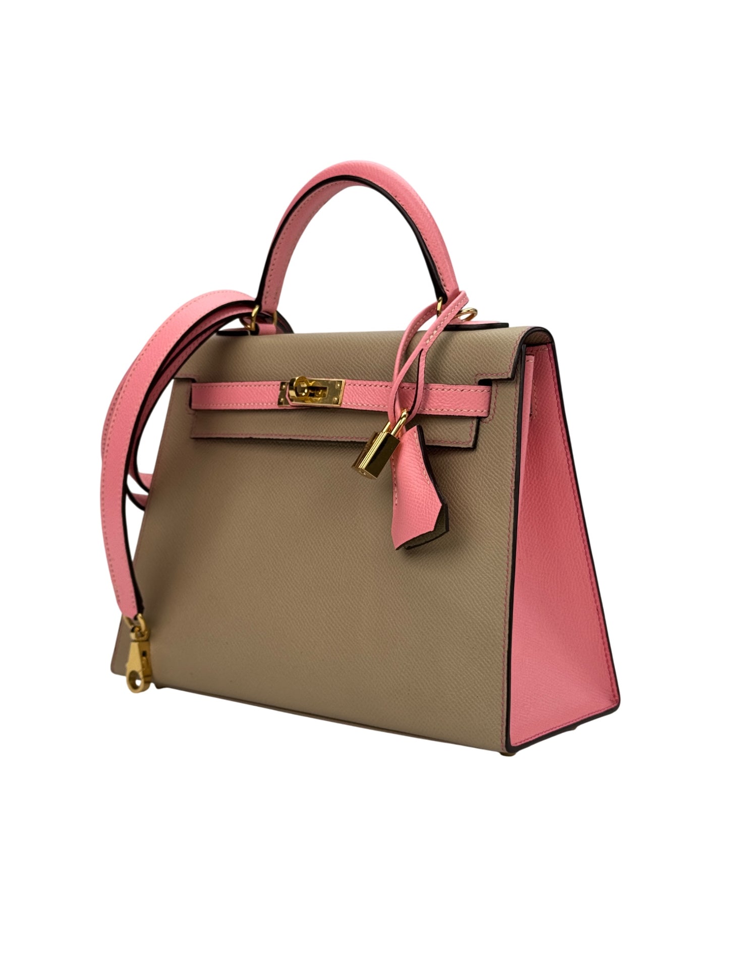 Kelly 25 PDF leather bag pattern by HuongCraft – bi-color handmade version