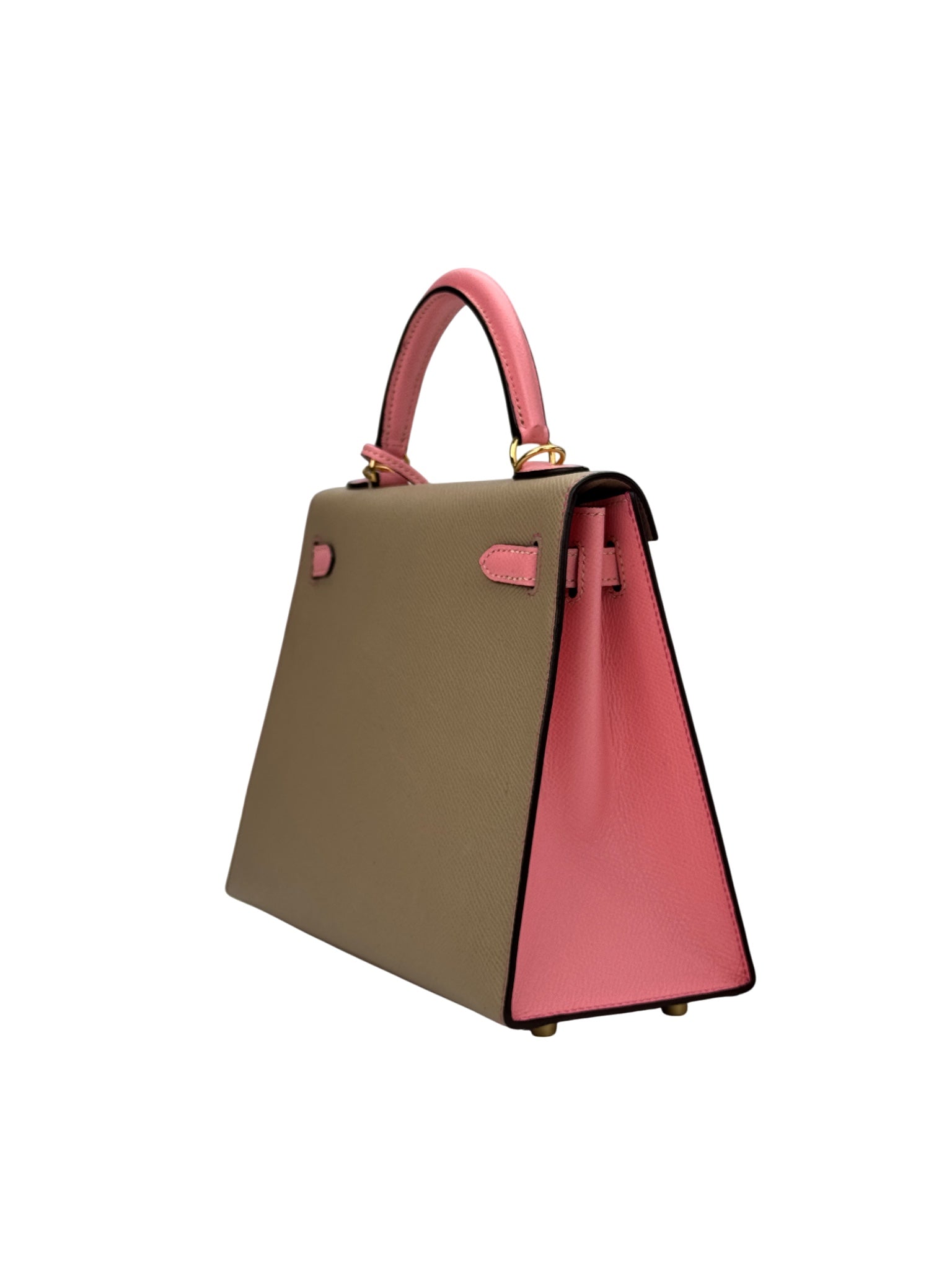 Side view of Kelly 25 handmade leather bag created from HuongCraft PDF pattern